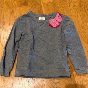 Kate Spade Girls Gray Long-Sleeve Top with Pink Bow